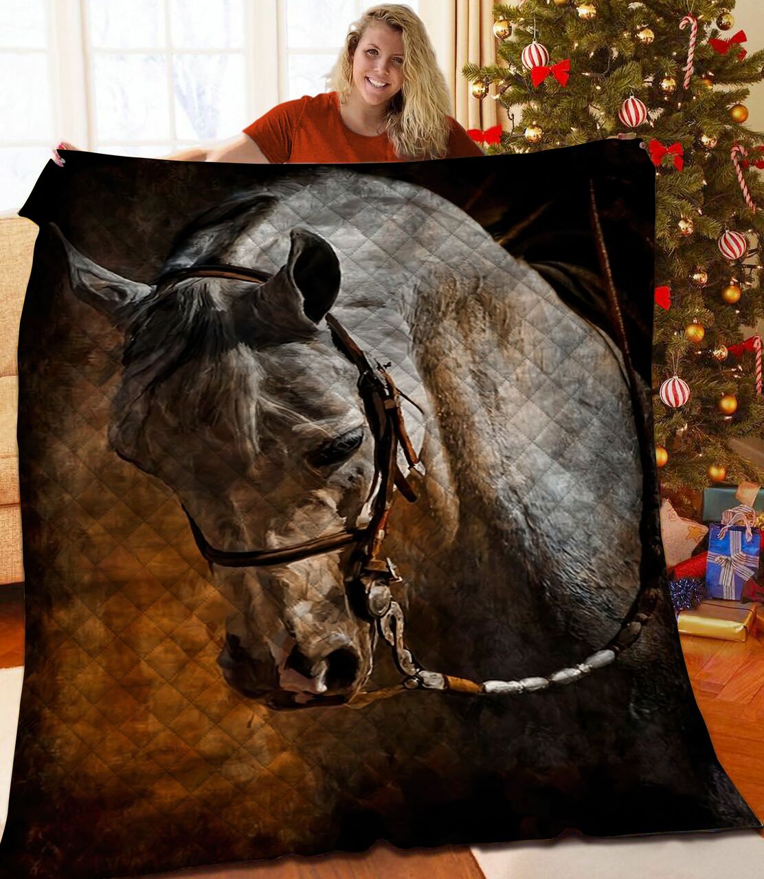 Make Your Bedroom Decor Stand Out with a Personalized Horse Quilt Bedding Set, Perfect for Family Gifts