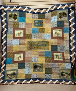 Make Your Own Fishing Themed Quilt Bedding Set for Home Decor and Picnics