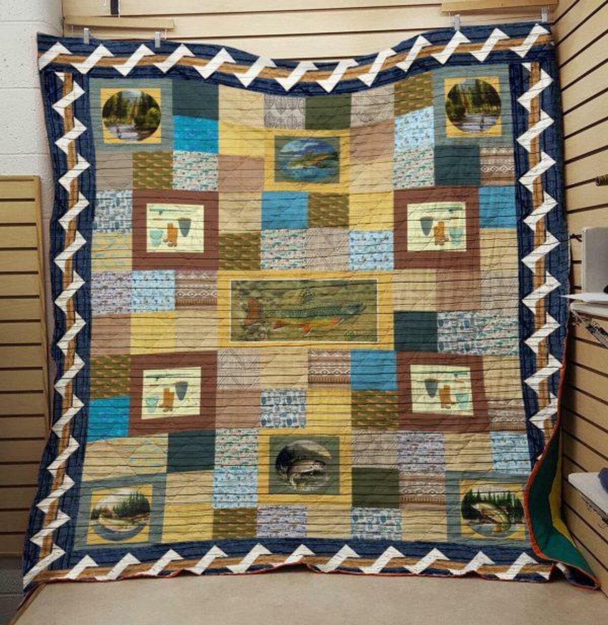 Make Your Own Fishing Themed Quilt Bedding Set for Home Decor and Picnics