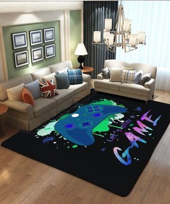 Make Your Room Stand Out with Personalized Anime Game Gamepad Black Area Rug