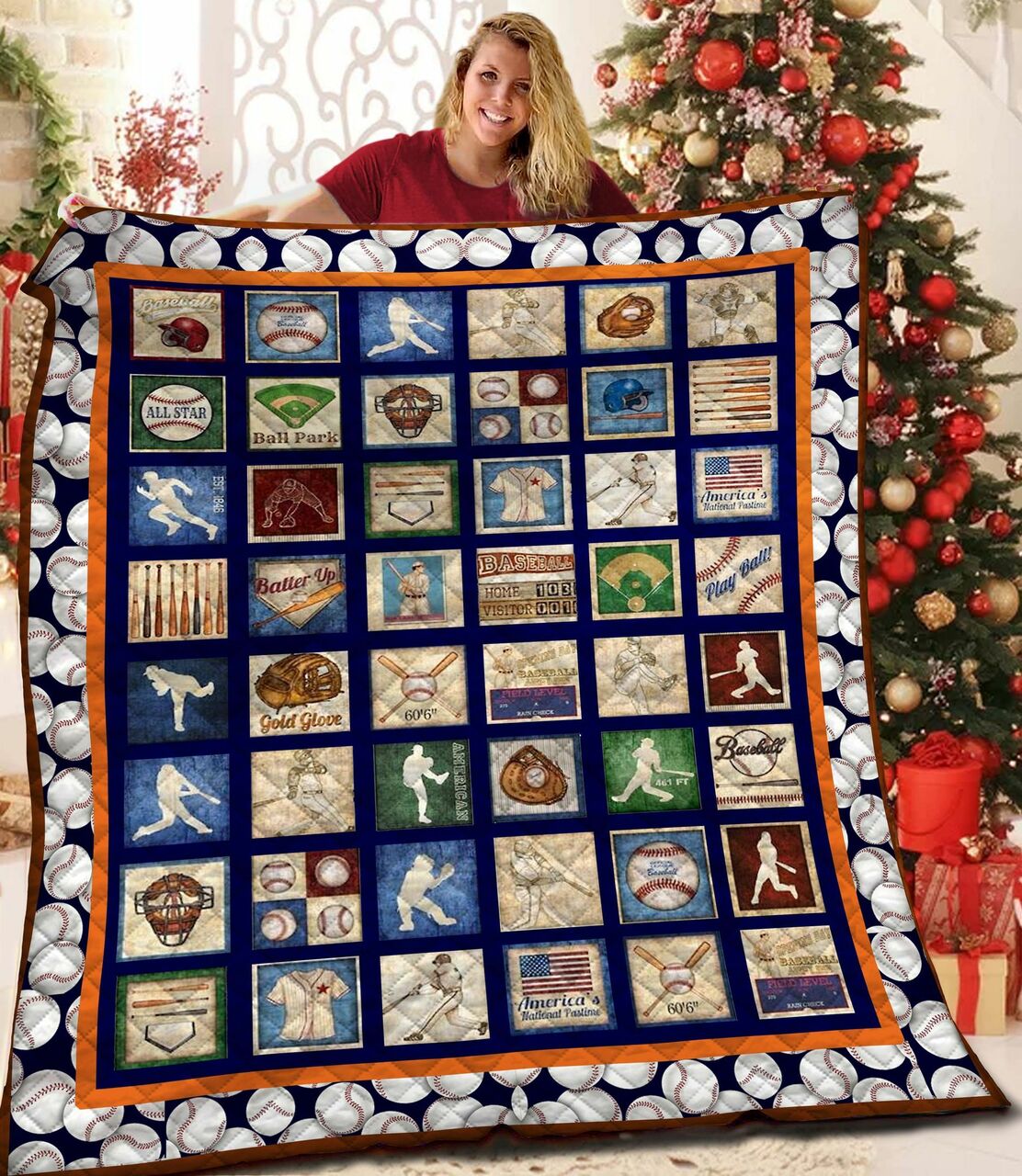 Make Your Room Stand Out with Personalized Baseball Quilt Bedding Set: Ideal for Home Decor and Picnics