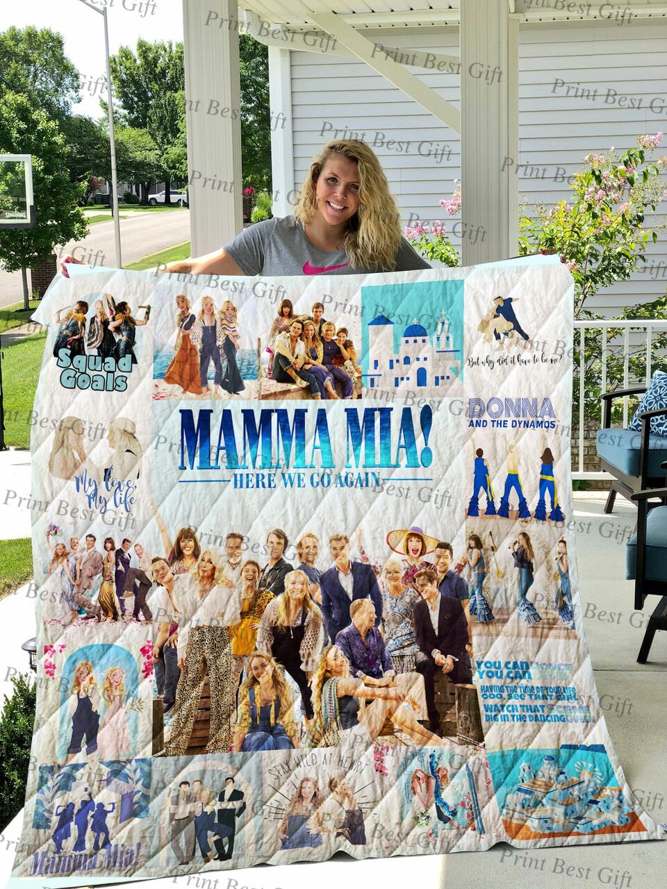 Mamma Mia Poster Quilt Bedding Set Blanket for Personalized Home Decor and Family Gifts