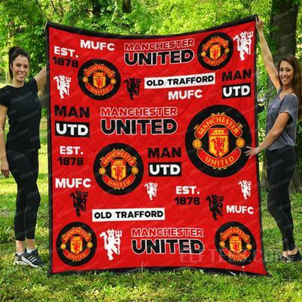 Manchester United Fans Quilt Bedding Set Blanket Bedroom Decor, Gifts for Family