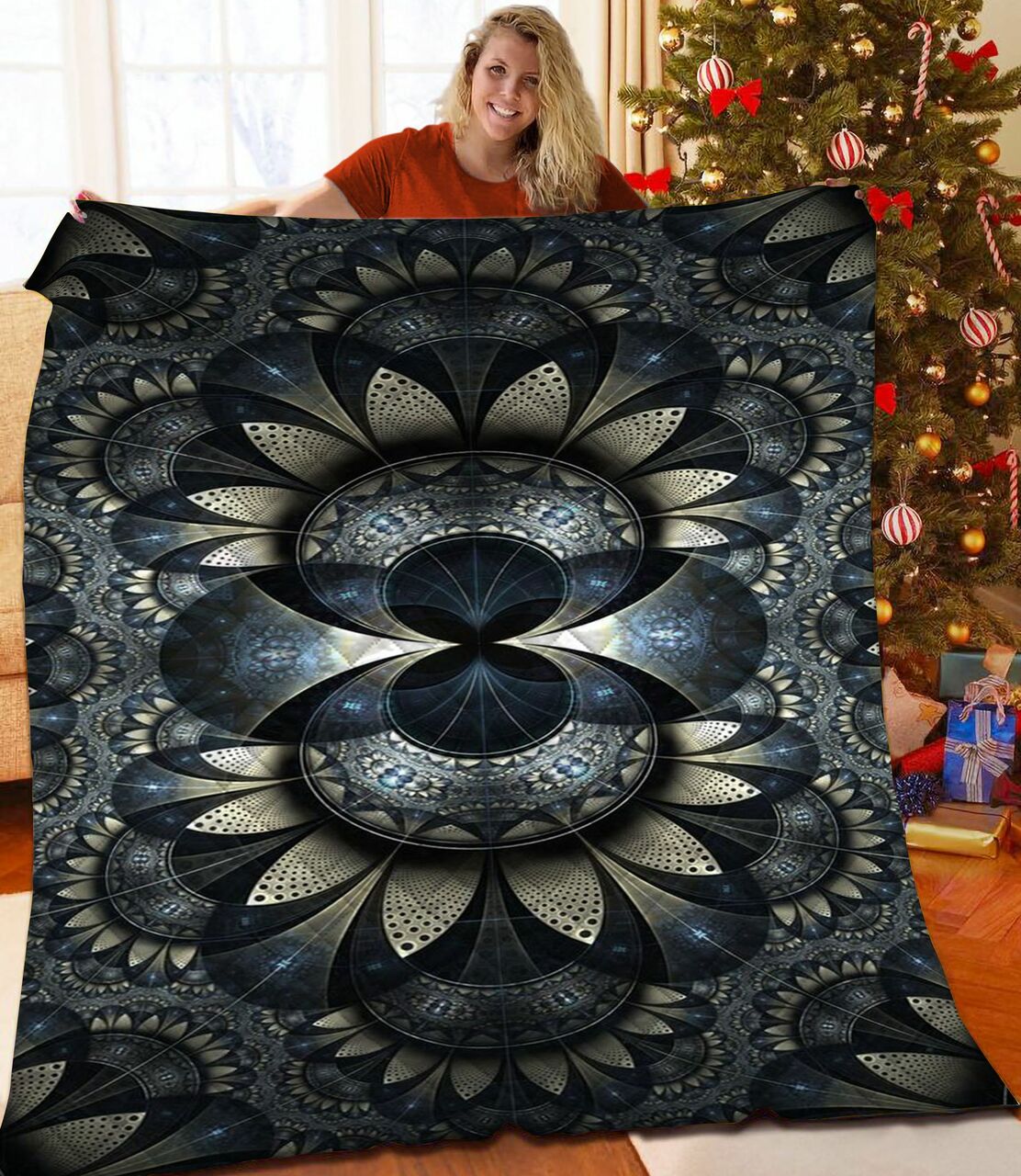 Mandala Wallpaper Quilt Bedding Set for Home Decoration, Perfect for Bedroom Decor and Family Gifts