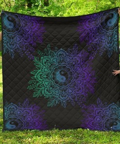 Mandalan and Yang Yoga Lover Quilt Bedding Set Great for Bedroom Decor and Family Gifts