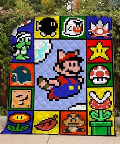 Mario Blanket Quilt Bedding Set Perfect for Bedroom Decor and Family Gifts