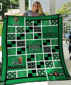 Marshall Thundering Herd Quilt Bedding Set - Great for Bedroom Decoration and Family Gifts