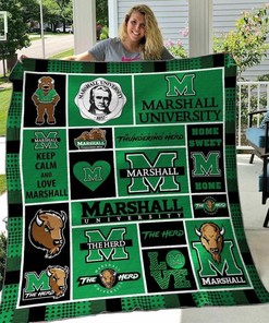 Marshall Thundering Herd Quilt Bedding Set Perfect for Home Decor and Family Gifts