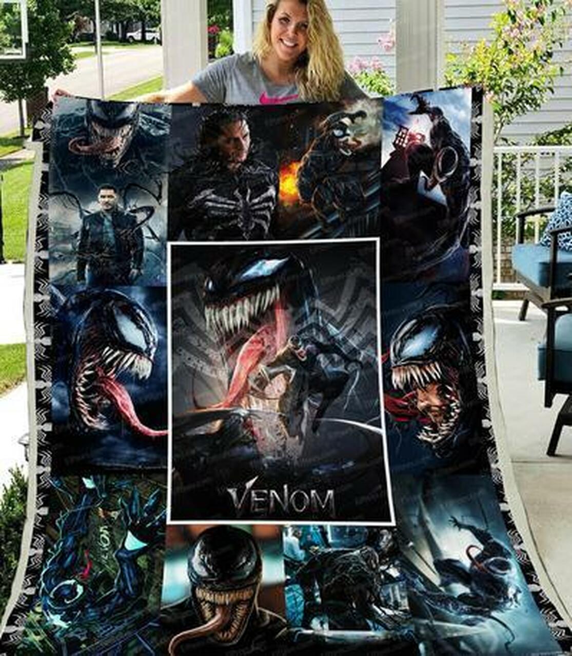 Marvel Venom Sofa Bed Throw Fleece Blanket Sherpa Blanketn01 Quilt Bedding Set