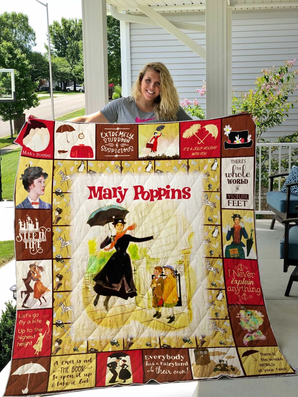 Mary Poppins Walt Disney Quilt Bedding Set Blanket Gift Birthday Christmas Julie Andrews