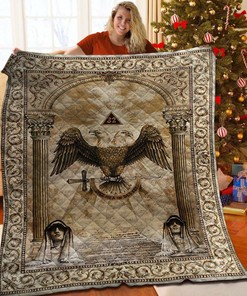 Masonic Eagle Personalized Quilt Bedding Set for Home Decoration and Family Gift Ideas