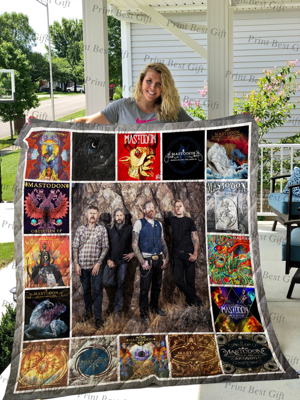 Mastodon Albums Cover Poster Bedding Set Quilt Blanket - Perfect for Bedroom Decor & Family Gifts