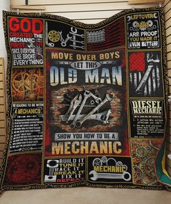 Mechanic Move Over Boys Let This Old Man Quilt Bedding Set Blanket Great Customized Quilt Bedding Set Blanket