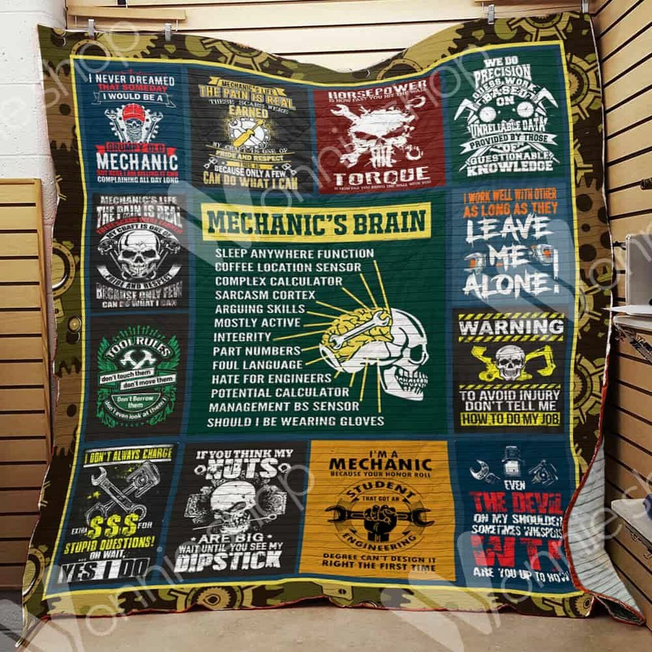 Mechanic Personalized Quilt Bedding Set Blanket Perfect for Home Decoration and Family Gifts
