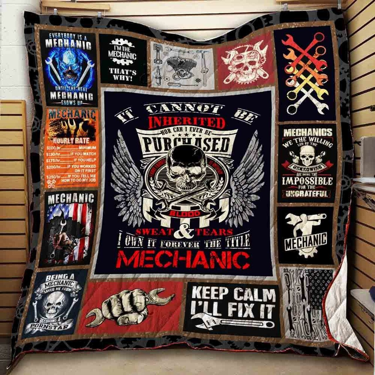 Mechanic Personalized Quilt Bedding Set - Great for Home Decoration and Family Gifts