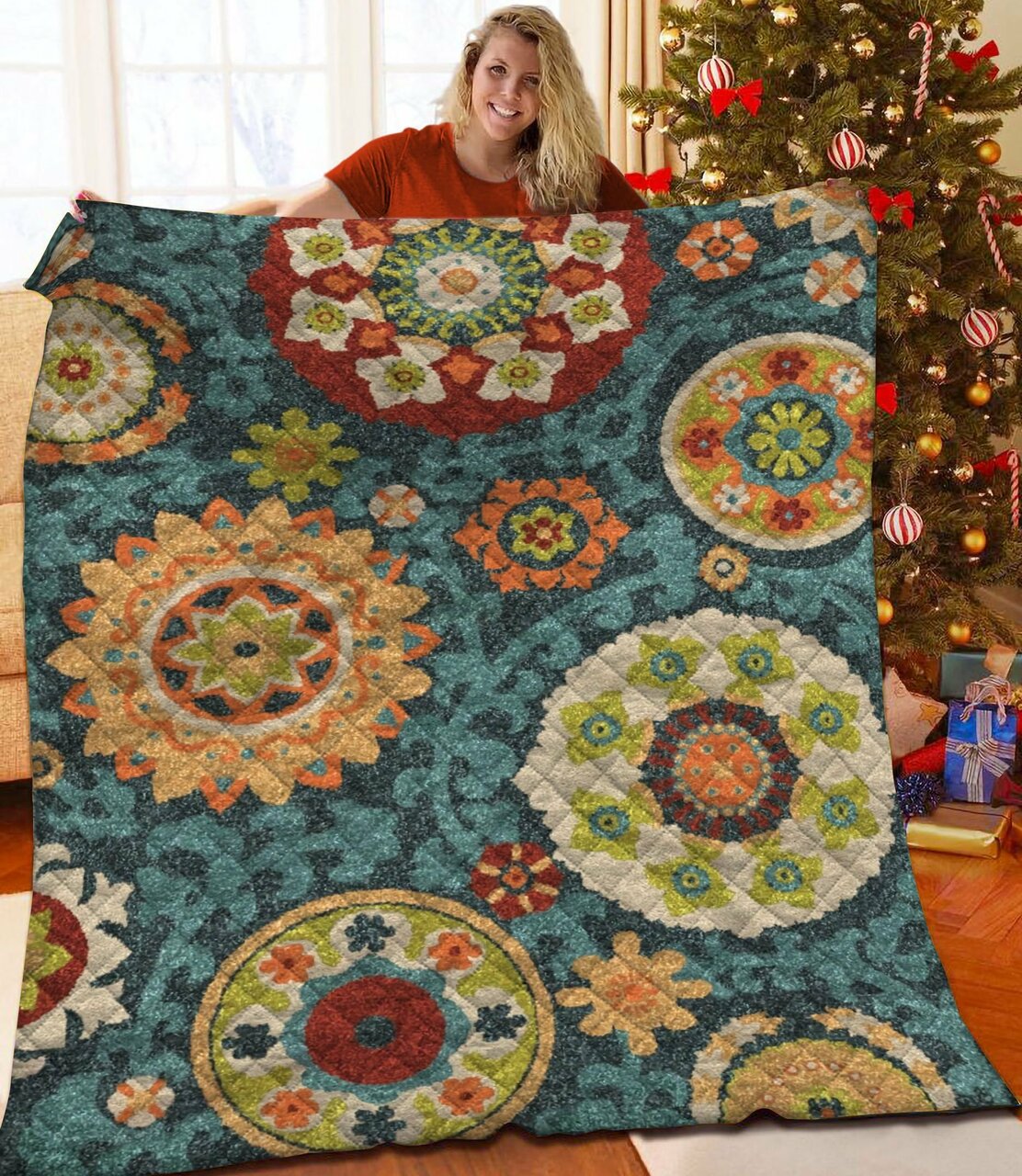 Medallion Quilt Bedding Set Bedroom Decor, Gifts for Family
