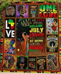 Melanin July Queen Personalized Blanket Quilt Bedding Set - Ideal Gifts for Family