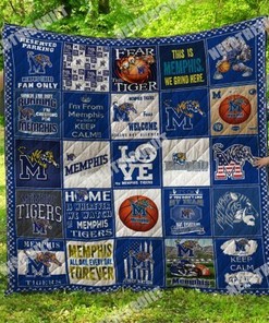 Memphis Tigers Personalized Quilt Blanket Bedding Set for Home Decoration and Picnic, Gifts for Family