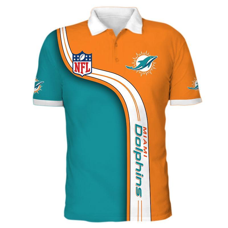 Men's Miami Dolphins Polo Shirt 3D Gifts for Fans