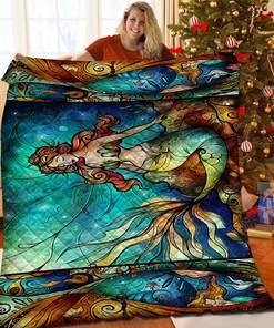 Mermaid Personalized Quilt Bedding Set - Ideal for Bedroom Decor and Family Gifts