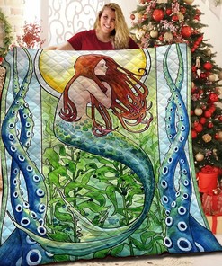 Mermaid Quilt Blanket Bedding Set - Perfect for Bedroom Decor and Family Gifts