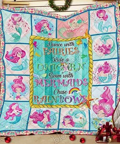 Mermaids Unicorn Quilt Bedding Set Blanket for Personalized Home Decor and Family Gifts