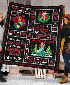 Merry Christmas Ariel Litter Mermaid Xmas Gift Quilt Bedding Set Bedroom Decor, Gifts for Family