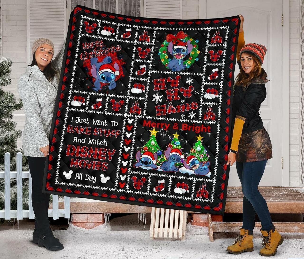 Merry Christmas Stitch Funny Gift Idea Quilt Bedding Set Bedroom Decor, Gifts for Family