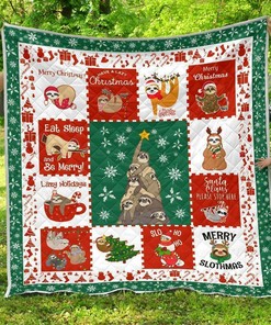 Merry Slothmas Xmas Gift For Sloth Lover Quilt Bedding Set Bedroom Decor, Gifts for Family