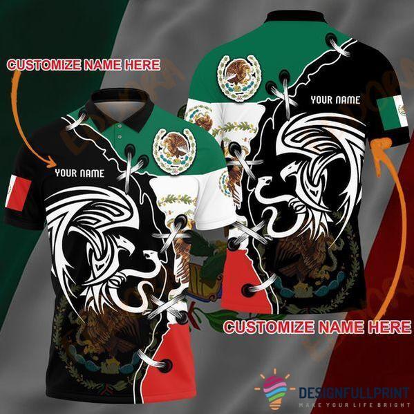 Mexico National Emblem Eagle Holding Snake Personalized Polo Shirt Nhd