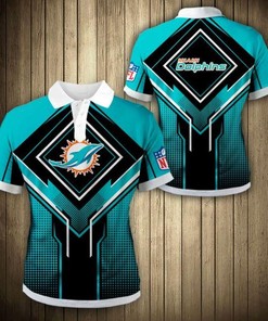 Miami Dolphins Square Lattice Polo Shirt Gifts for Fans