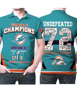 Miami Dolphins Super Bowl Vii Champions 1972 Season Undefeated For Fan 3D Printed Polo shirt