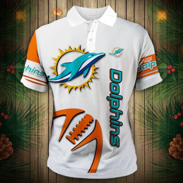 Miami Dolphins Zigzag Casual Polo Shirt Gifts for Fans