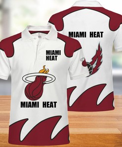 Miami Heat Button Up Polo Shirt