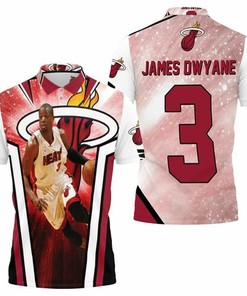 Miami Heat Logo Chris Bosh Lebron James Dwyane Wade For Fan Polo Shirt