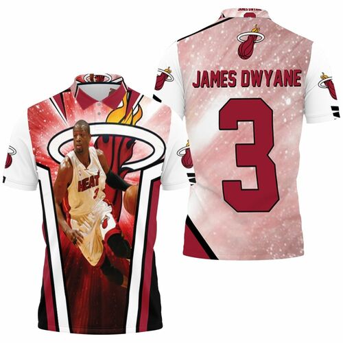 Miami Heat Logo Chris Bosh Lebron James Dwyane Wade For Fan Polo Shirt