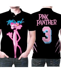 Miami Heat X Pink Panther 3 2021 Collection Black Jersey Inspired Style Polo Shirt