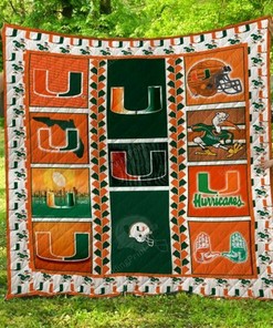 Miami Hurricanes Personalized Quilt Bedding Set Perfect for Bedroom Decor and Family Gifts