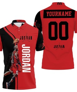 Michael Jordan 23 Chicago Bull Jump Shot Logo Polo Shirt