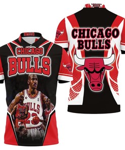 Michael Jordan 23 Chicago Bulls Fire Ball Polo shirt