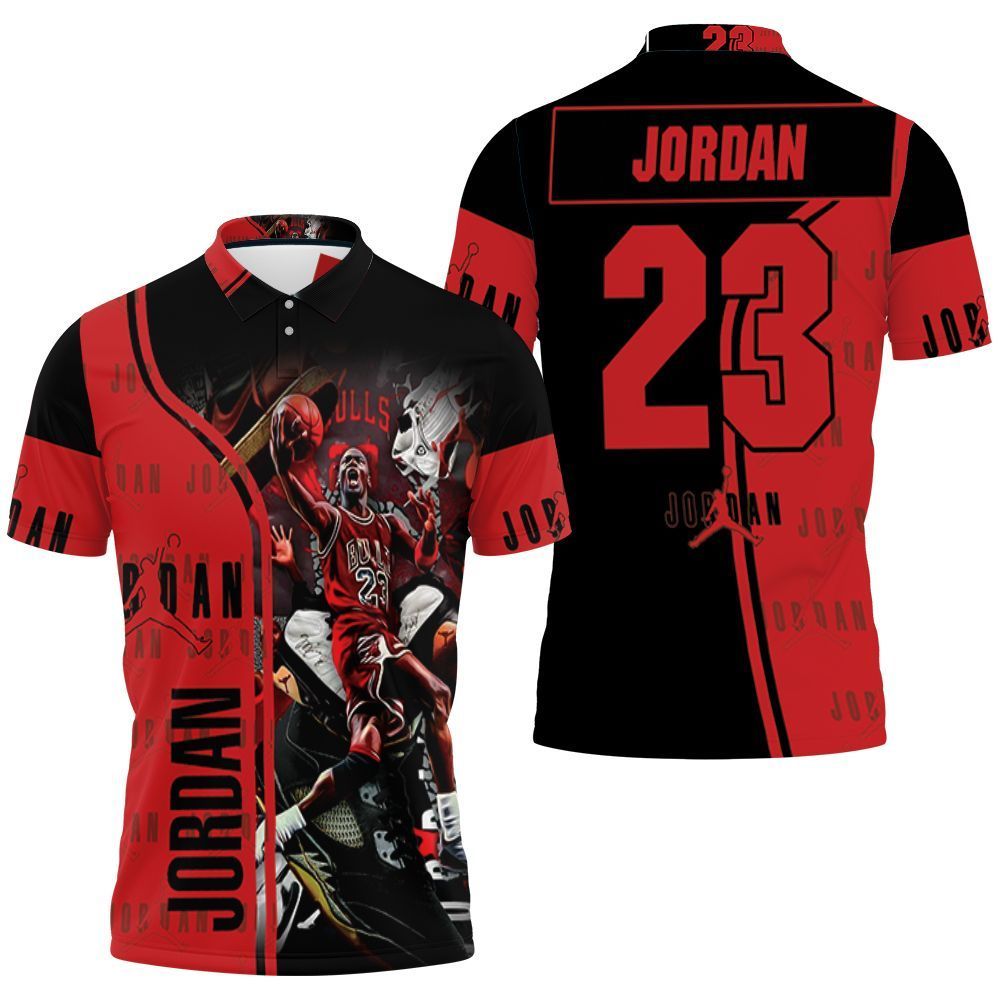 Michael Jordan 23 Chicago Bulls Legend 3D Polo Shirt