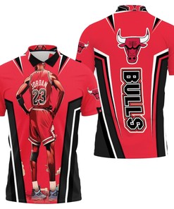 Michael Jordan 23 Chicago Bulls Standing Polo Shirt
