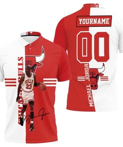 Michael Jordan 23 Signed 3d Personalized Polo shirt