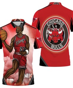 Michael Jordan Art Chicago Bulls Polo Shirt