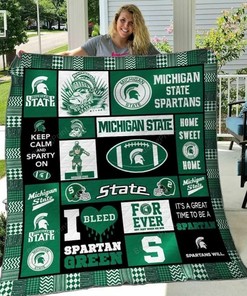 Michigan State Spartans Personalized Quilt Bedding Set for Home Decoration & Gifts for Fans