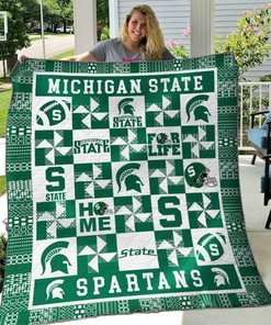 Michigan State Spartans Quilt Bedding Set Blanket Limited Quilt Bedding Set Blanket