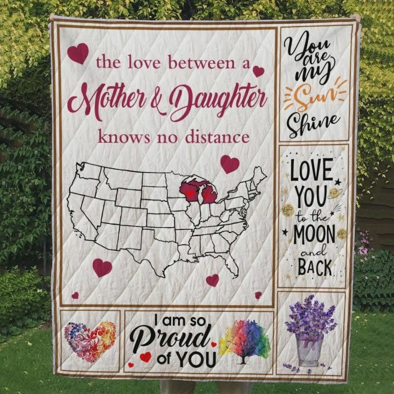 Michigan Wisconsin I Am So Proud Of You The Love Between Mother And Daughter Quilt Bedding Set Blanket