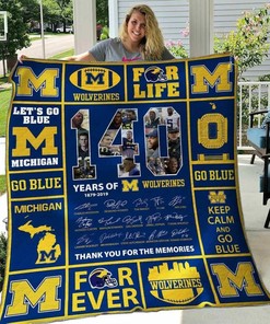 Michigan Wolverines Personalized Quilt Blanket Bedding Set for Home Decoration and Gifts for Fans