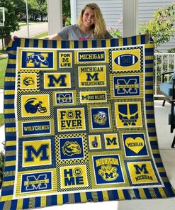 Michigan Wolverines Quilt Bedding Set Blanket Limited Quilt Bedding Set Blanket