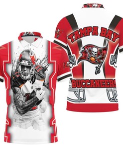 Mike Evans 13 Tampa Bay Buccaneers Nfc South Division Champions Super Bowl 2021 Black And White 3D Polo Shirt